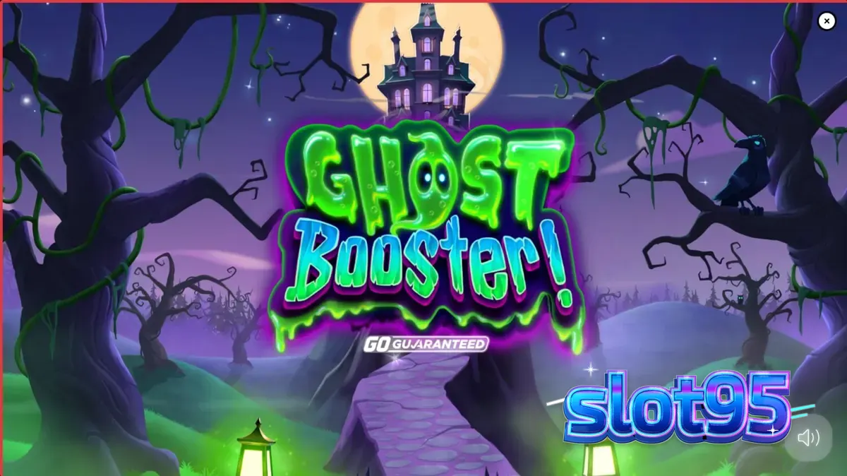 Tampilan visual slot Ghost Booster dengan tema Halloween yang ceria